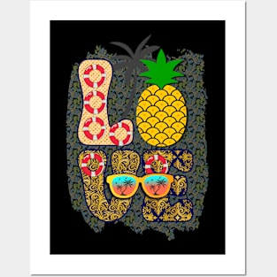 Love Pineapple Summer Gift Posters and Art